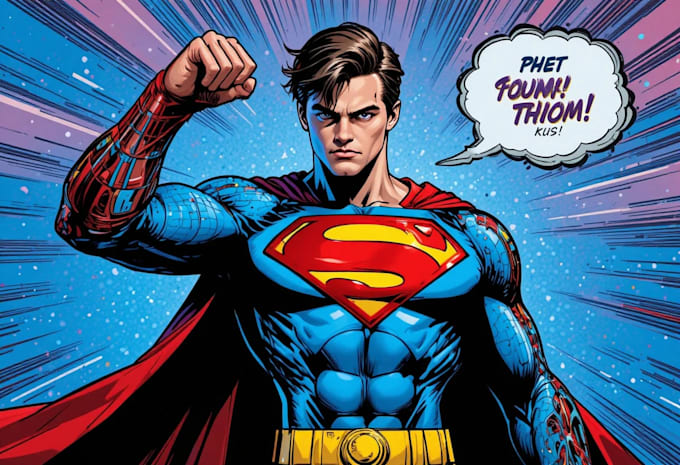 design an amazing superhero pop art