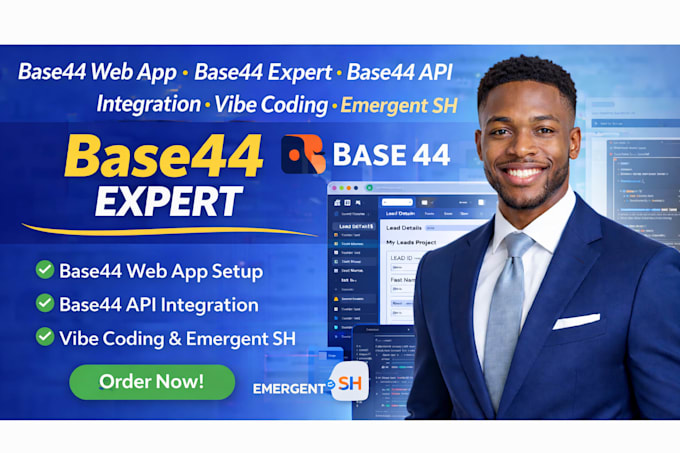 base44 web app base44 expert base44 API integration vibe coding emergent sh