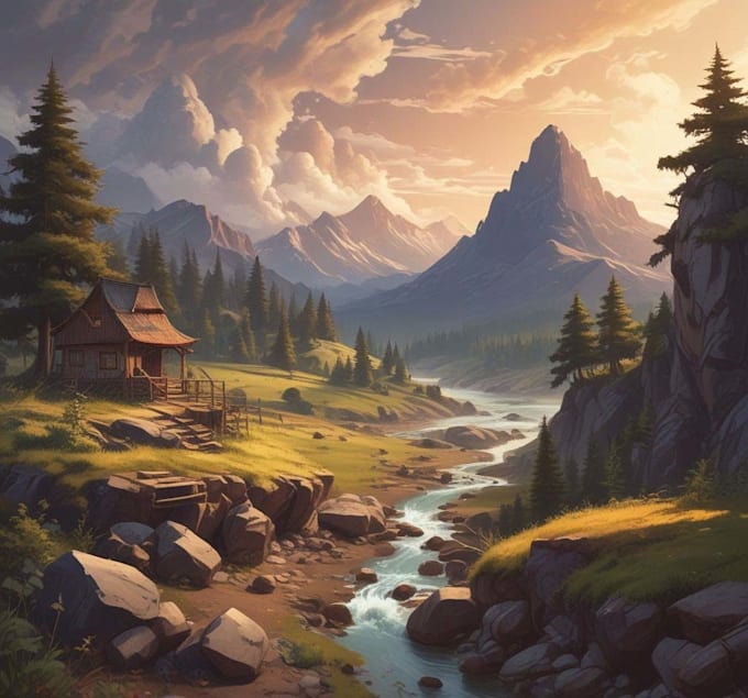 draw anime background for game, visual novel, fan art stream