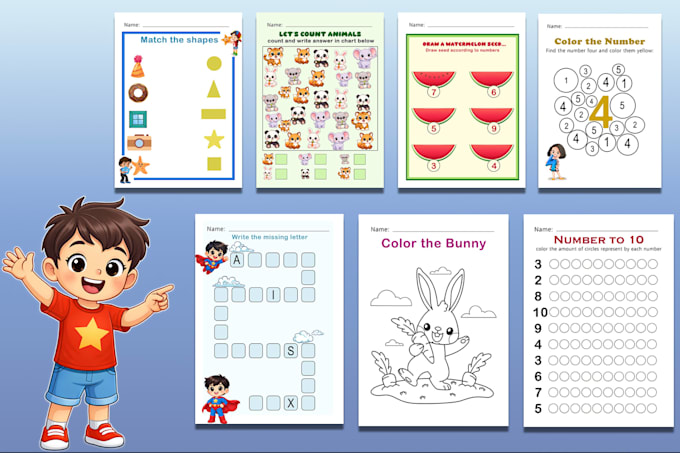 create personalised kidsworksheets for kdp and commercial use