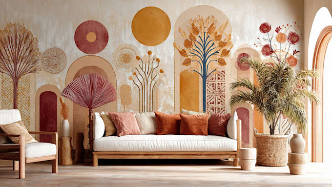 design custom boho digital wall art
