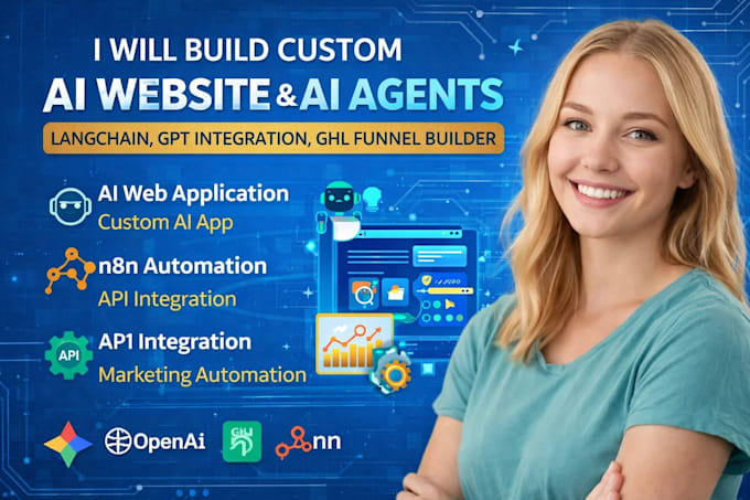 build custom ai website ai agents langchain gpt integration ghl funnel builder