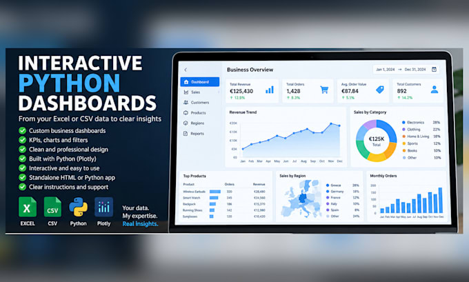 build an interactive python dashboard from excel or CSV data