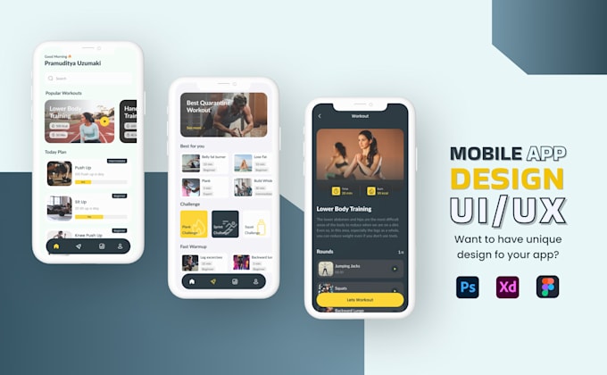 do premium mobile app uiux design, app ui design in figma