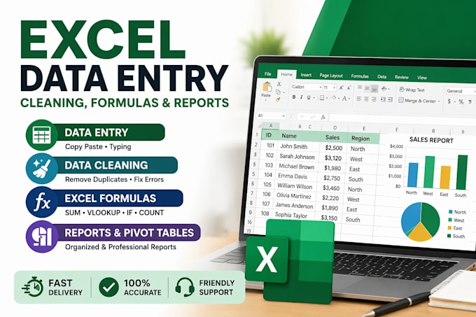 do excel data entry, data cleaning and reports