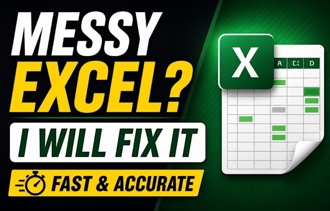 clean messy excel or CSV data professionally