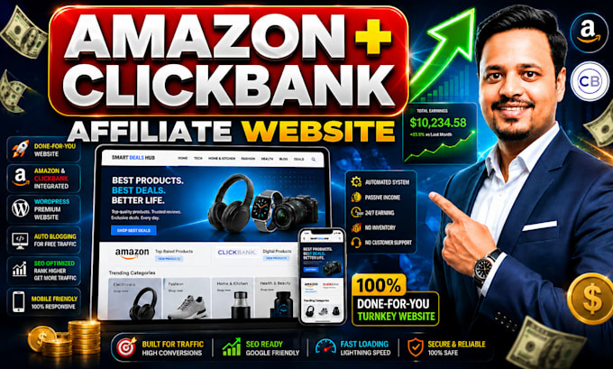 create autopilot amazon affiliate website with clickbank