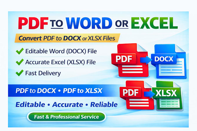 Convert pdf to word or excel manually with accuracy by Rayhanmiia | Fiverr