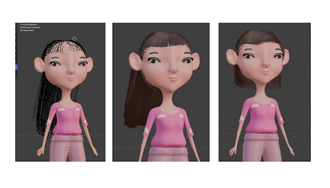 make stylized or realistic hair for 3d characters