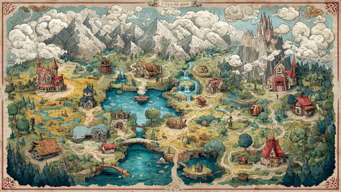 illustrate a charming custom map