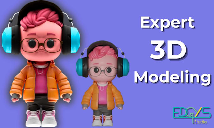 do 3d character modeling, stylized model for game animation