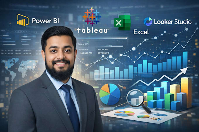 create professional power bi, tableau, excel, dashboards and reports