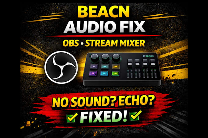 fix and setup beacn studio, obs audio routing and stream sound