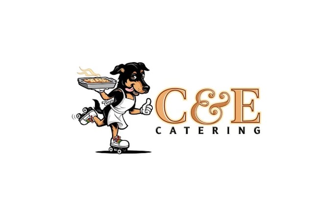 design dog roller skates catering company logo