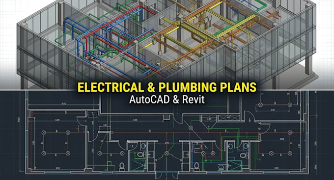 draw electrical and plumbing mep plans in autocad and revit