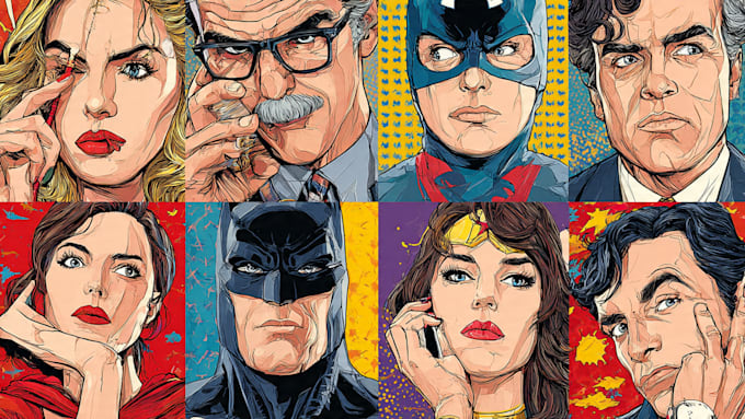 draw comic superhero pop art portraits