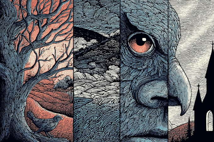 create stunning linocut or woodcut style illustrations