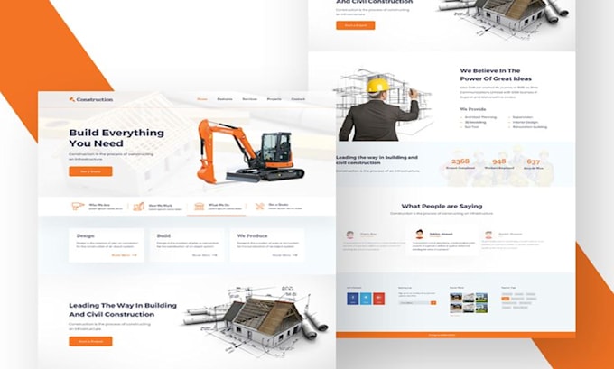 design a professional construction or remodeling website