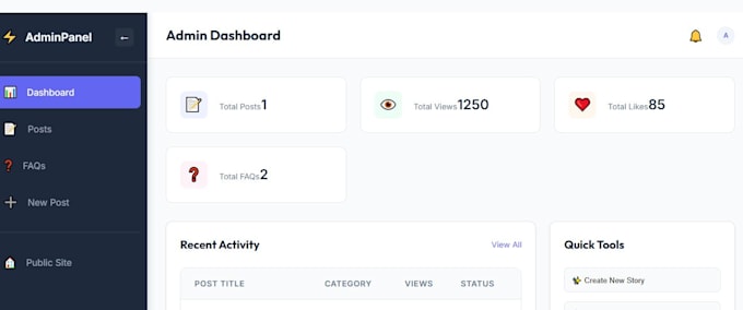 develop laravel backend with API and database