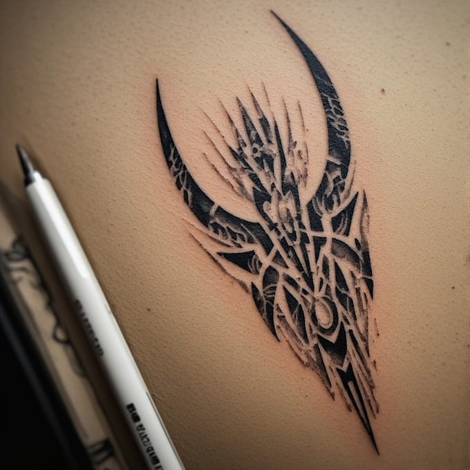 create a professional tribal tattoo design