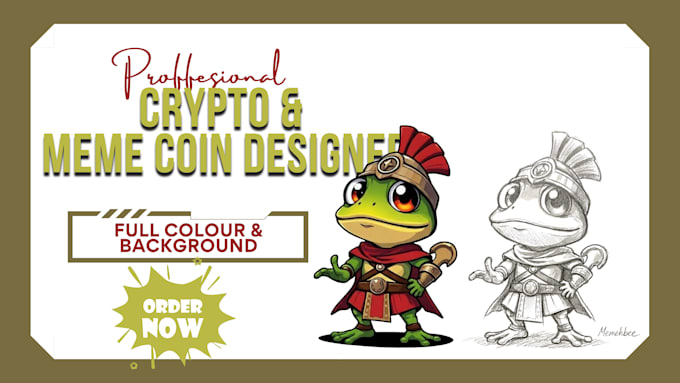 draw cartoon illustrations, meme coin art, with background