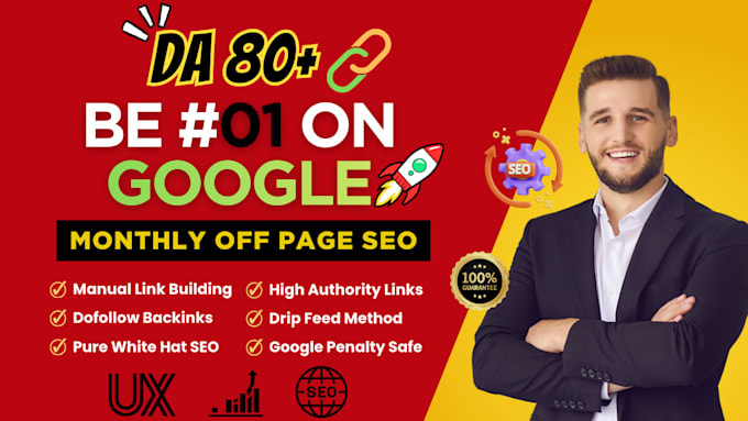 do monthly off page SEO service using manual white hat dofollow backlink