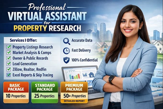 be virtual assistant for property research real estate