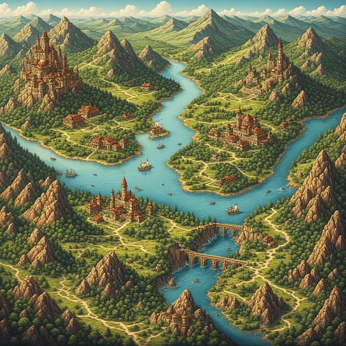 do fantasy map illustration for map