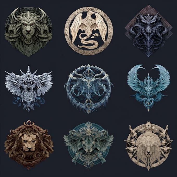 create a fantasy, rpg, nft or sci fi game logo using