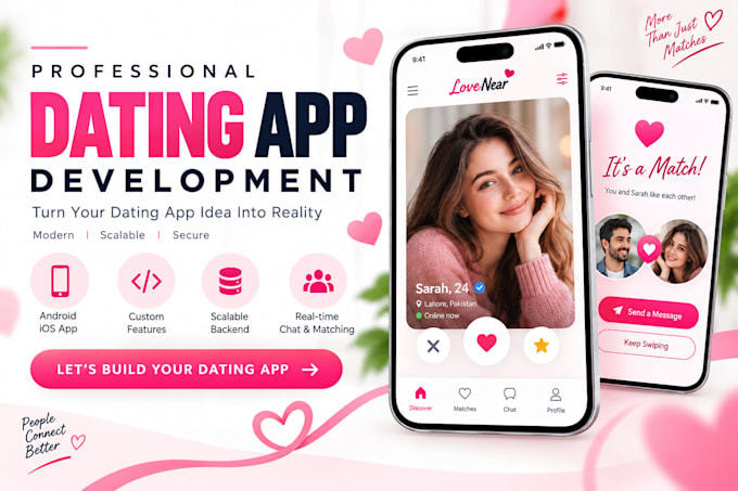 build custom dating app, ai dating app, social media app with admin panel