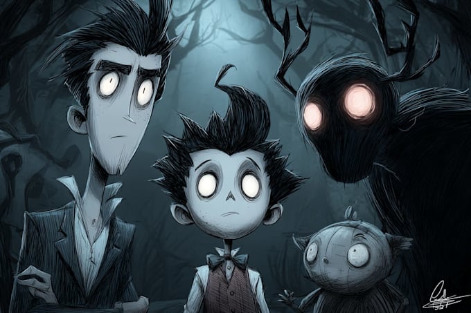 draw you in dont starve, tim burton style
