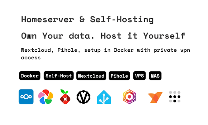 setup nextcloud, immich, pihole, your own self hosted server