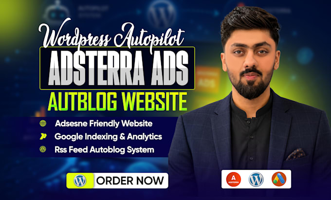 build an autoblog website with adsterra ads SEO optimization and fast loading