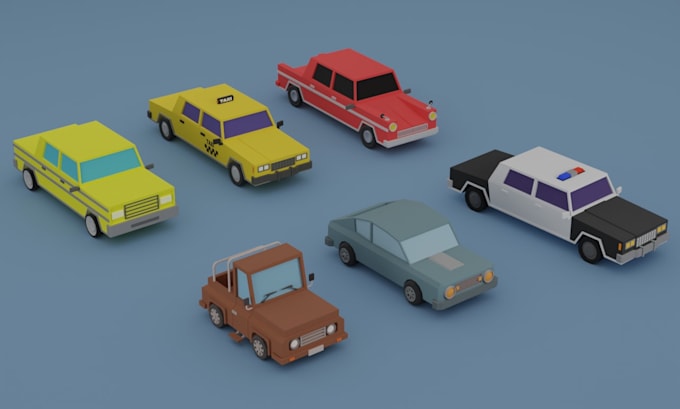 make lowpoly 3d vehicles for games