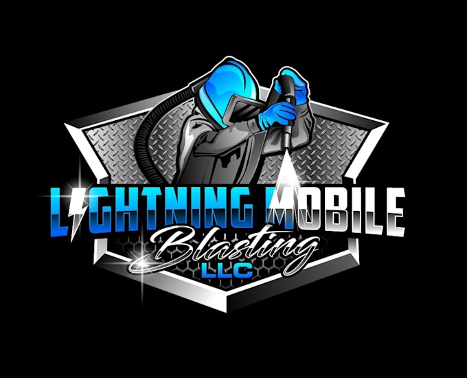 design luxury mobile media blasting logo