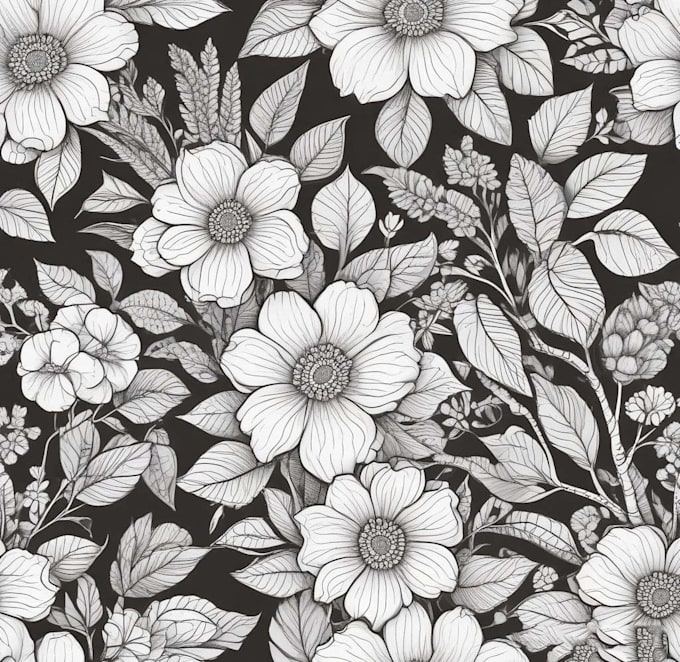 draw botanical florals simple line art