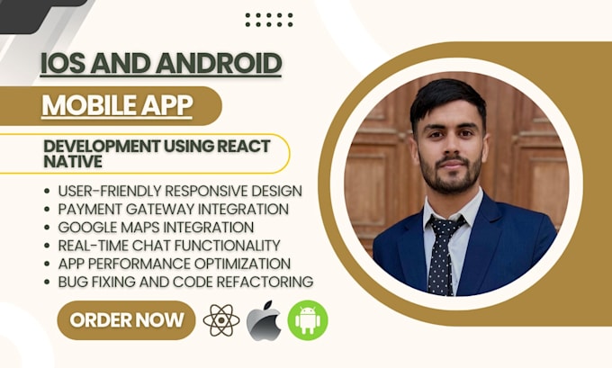 develop a custom ios and android app using react native