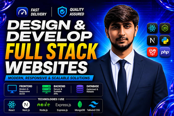 design and develop full stack website development backend, front end developer