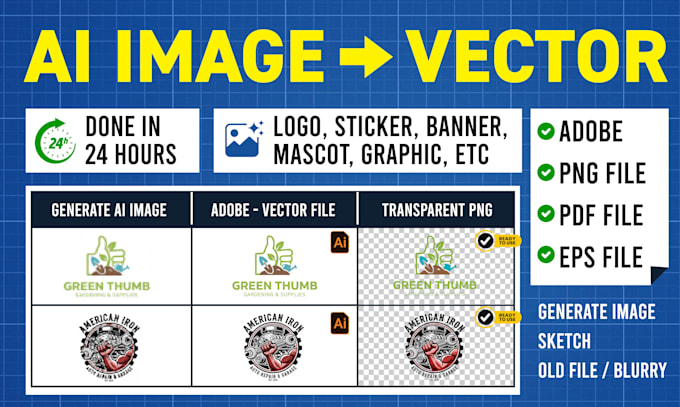 convert your generative ai image to ready print vector file design