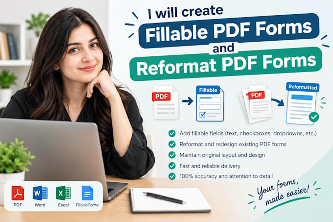 create fillable PDF forms and reformat PDF forms