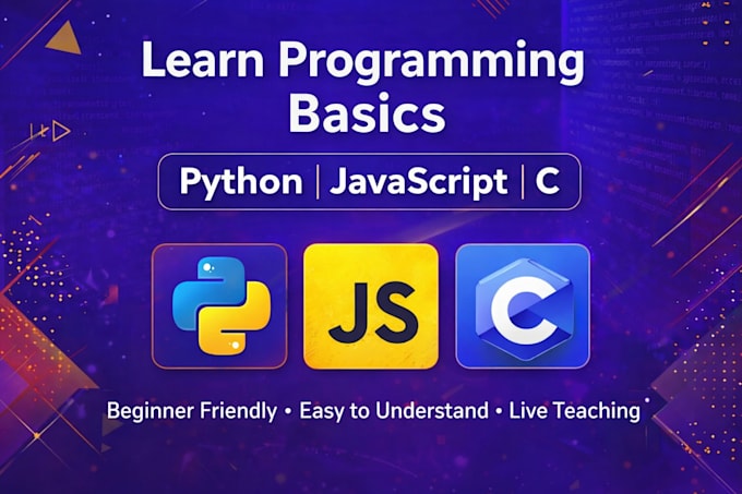 teach python, c or javascript basics in tamil language