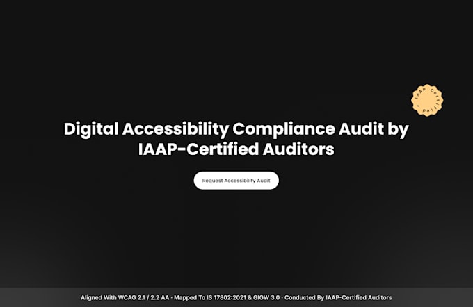 iaap cpwa certified wcag accessibility audit vpat ada compliance section 508 dhs