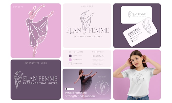 Design minimalist and luxury feminine logo with full branding kit by ...