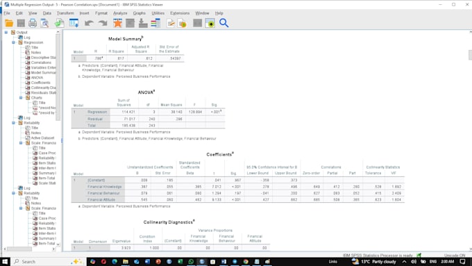 perform spss data analysis and create research reports
