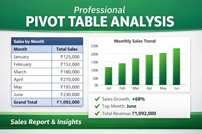 Create pivot table and data analysis by Ansh_pdfexcel | Fiverr