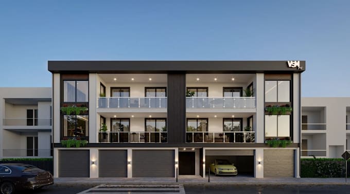 cgi duplex villa,townhouse facade,luxury apartment design,3d interior render,c4d