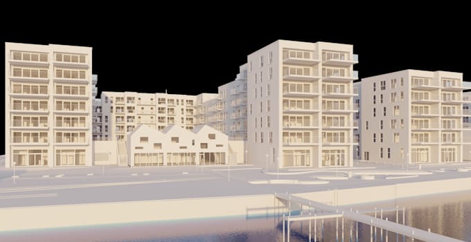 professional 3d building model in blender, substance texturing, map 3d modeling