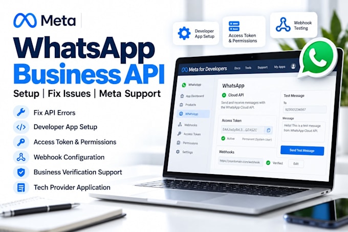 set up whatsapp business API and fix meta business suite issues