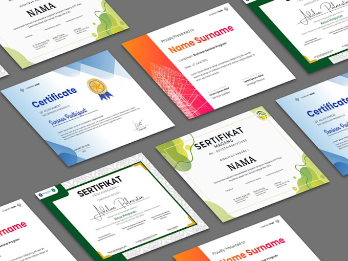 Create a professional and well organized certificate design by Yoga ...