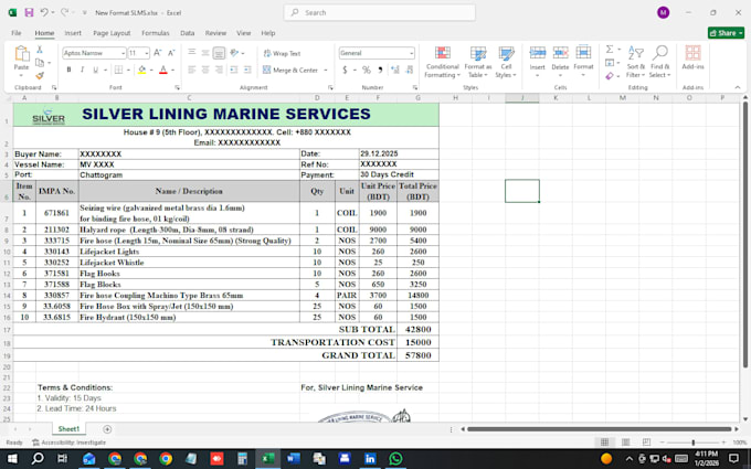 create professional excel invoice and business forms